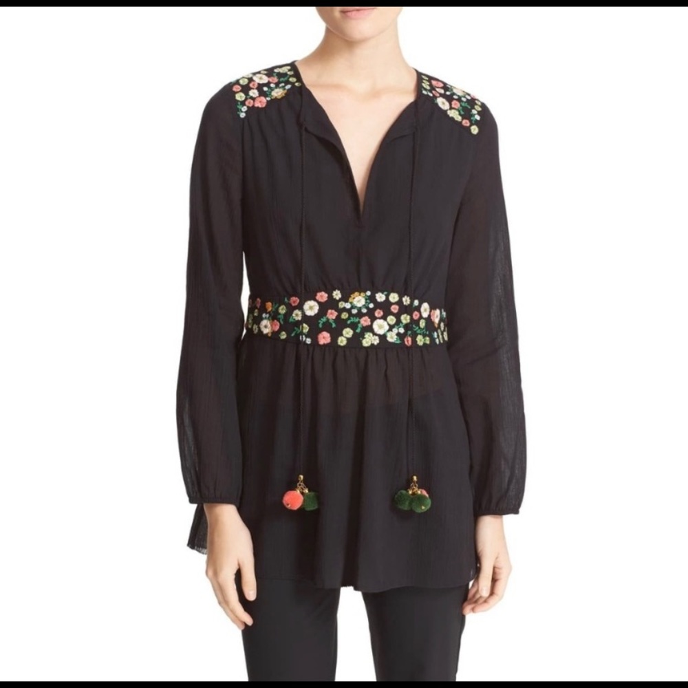 Tory Burch Fleur Embroidered Tunic
